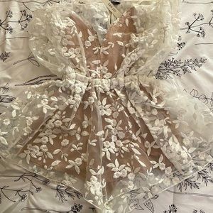 White Lace Fairy Romper